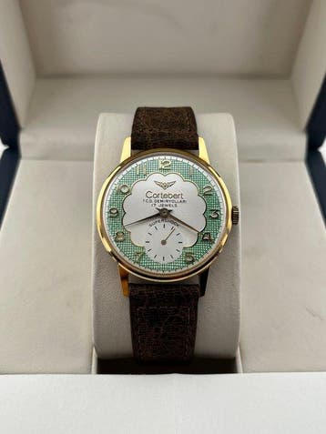 Cortébert - Green Flower Dial - Sans prix de réserve - Homme, Handtassen en Accessoires, Horloges | Heren, Nieuw