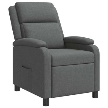 vidaXL Recliner Donkergrijs Stof, Verzenden, Nieuw