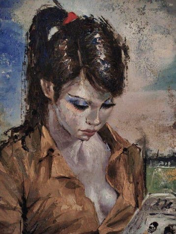 Claudio Secchi (1920-?) - Lettura allaperto