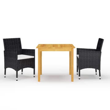 vidaXL 3-delige Tuinset zwart, Verzenden, Nieuw, Tuinset