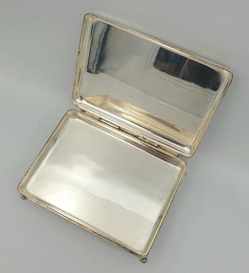 Zonder minimumprijs - Sigarettendoos - Verzilverd - Art Deco, Verzamelen, Nieuw