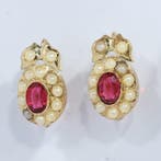 Oorbellen - 18 karaat Geel goud - Parel - Vintage antiek, Handtassen en Accessoires, Oorbellen, Nieuw