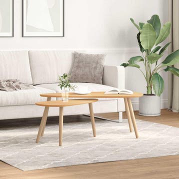 vidaXL 2-delige Salontafelset massief grenenhout bruin, Huis en Inrichting, Verzenden, Nieuw