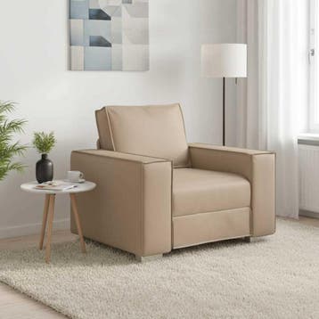 vidaXL Sofa Stoel Cappuccino 100 cm Kunstleer, Verzenden