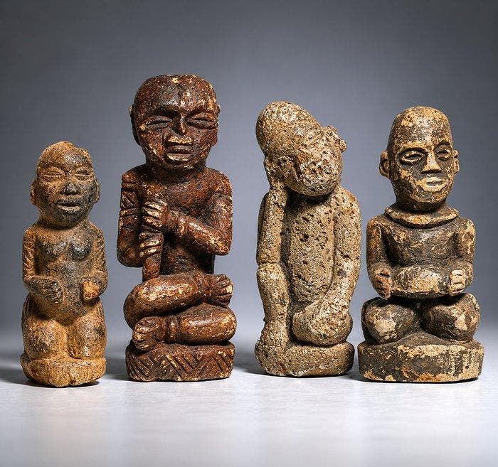 Grafbeeld in steen - Bakongo - DR Congo, Antiek en Kunst, Kunst | Niet-Westerse kunst