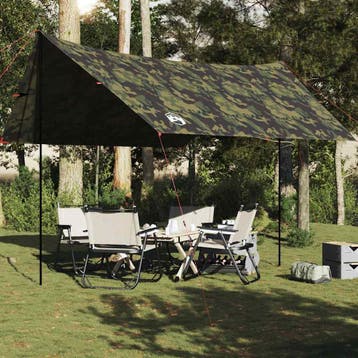 vidaXL Kampeerluifel waterdicht 438x376x212 cm camouflage, Verzenden