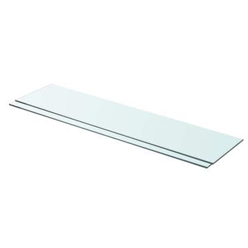 vidaXL Schappen 2 st 90x20 cm glas transparant, Verzenden