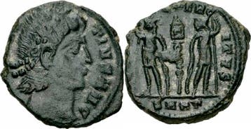 Roemisches Kaiserreich Constantius Ii Follis Heraclea 337..., Verzenden