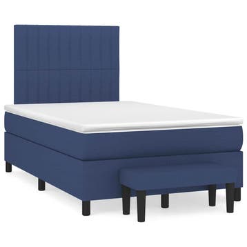 vidaXL Boxspring met matras stof blauw 120x190 cm, Verzenden