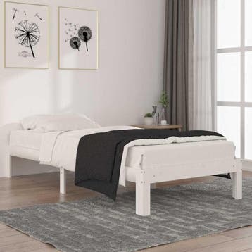 vidaXL Bedframe massief grenenhout wit 90x200 cm, Huis en Inrichting, Verzenden, Nieuw
