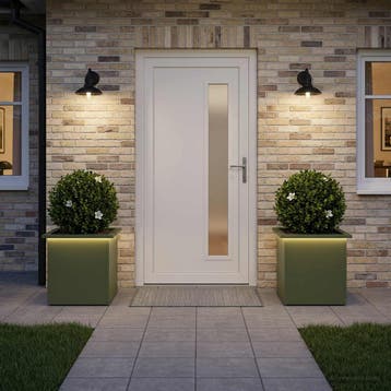 vidaXL Tuinplantenbak met led 2 st Olijfgroen 40 x 40 x 40, Verzenden, Nieuw