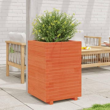vidaXL Plantenbak 50x50x72,5 cm massief grenenhout wasbruin, Verzenden, Nieuw