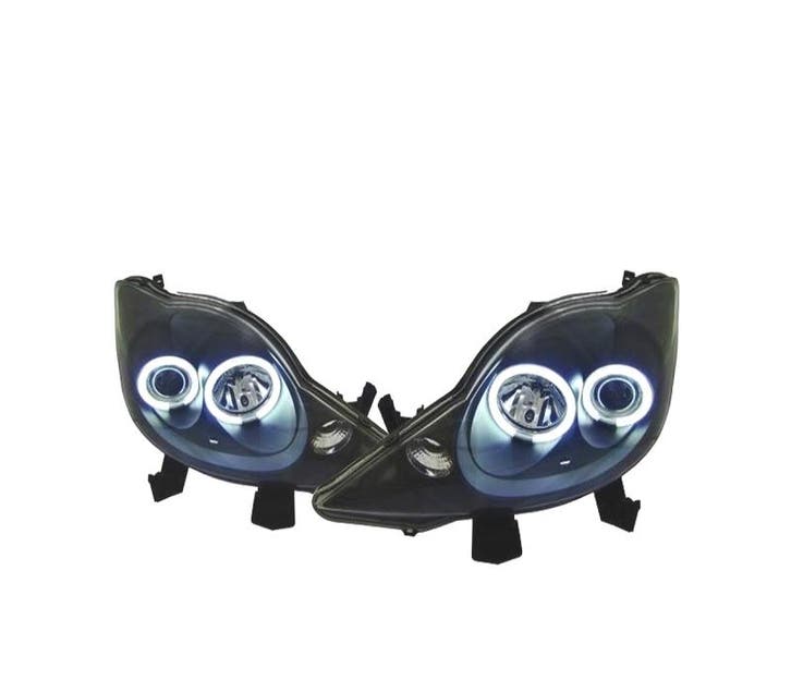 PHARES POUR PEUGEOT 107 05-12 ANGEL EYES CCFL FOND NOIR, Autos : Pièces & Accessoires, Éclairage, Envoi