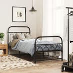 vidaXL Bedframe met hoofd- en voeteneinde metaal zwart, Huis en Inrichting, Slaapkamer | Bedden, Verzenden, Nieuw