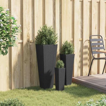 vidaXL Buiten Set 3 st Zwart 30 x 30 x 80 cm Metaal, Verzenden