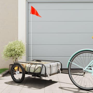 vidaXL Fietstrailer 126x63x34 cm ijzer zwart, Verzenden, Nieuw