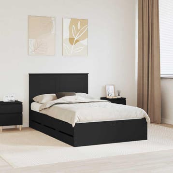 vidaXL Bedframe met lade met opslag Zwart 120 x 190 cm, Verzenden, Nieuw