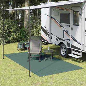 vidaXL Tenttapijt Groen 500 × 350 cm Polyester, Caravanes & Camping, Accessoires de tente, Verzenden