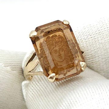 Zonder minimumprijs - Cocktailring - 9 kt. Geel goud, 7,00