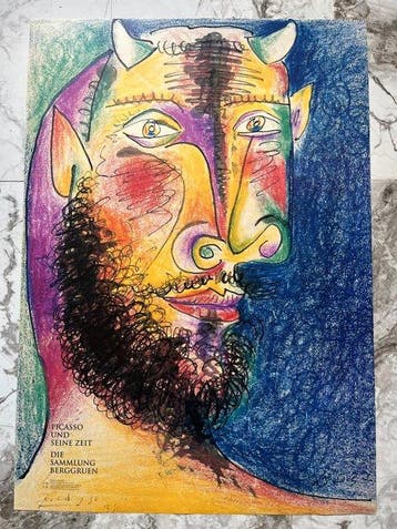 Pablo Picasso - „Kopf eines Faun“ – Ausstellungsplakat, 1996