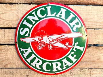 Sinclair Aircraft - Gebold Emaille Bord, Verzenden, Nieuw