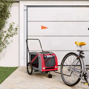 vidaXL Hondenfietstrailer oxford stof en ijzer oranje en, Dieren en Toebehoren, Verzenden, Nieuw