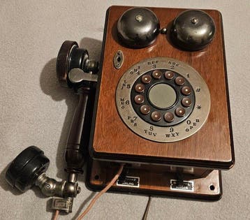 Analoge telefoon - Hout, Metaal - Wandtelefoon