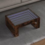 vidaXL Salontafel met Infinity LED 70x53x30 cm gerookt, Verzenden, Nieuw