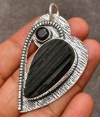 Toermalijn - Zilver - Ketting met hanger - Ketting van onyx