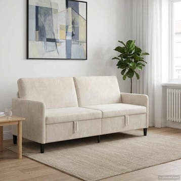 vidaXL Sofa met Opbergruimte Crèmekleurig 192 x 78 x 87 cm, Verzenden, Nieuw