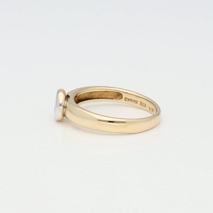 Bague - 14 carats Or jaune, Or blanc Diamant (Naturelle), Handtassen en Accessoires, Ringen