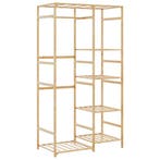 vidaXL Kledingrek met schappen 100x50x184,5 cm bamboe, Huis en Inrichting, Verzenden, Nieuw