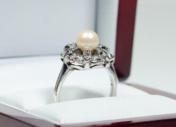 - 835 zilver - Akoya-parel - marcasiet - Ring