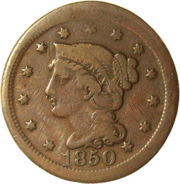 Verenigde Staten. Lot van 9 verschillende types 1 Cent 1850