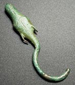 Époque Viking Bronze Longue amulette-pendante zoomorphe