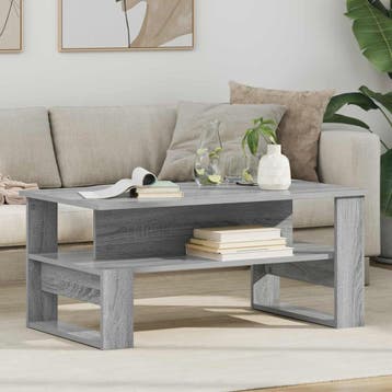 vidaXL Salontafel Grijs Sonoma 90 x 50 x 40 cm Bewerkt hout, Verzenden, Nieuw
