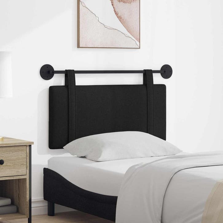 vidaXL Hangend hoofdbord Zwart Stof, Maison & Meubles, Chambre à coucher | Lits, Envoi