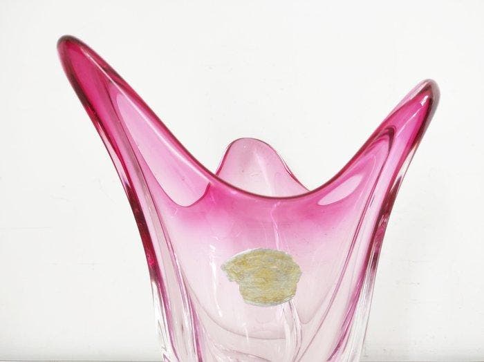 Val Saint Lambert - Vase - Cristal - Rose, Antiquités & Art, Antiquités | Verre & Cristal