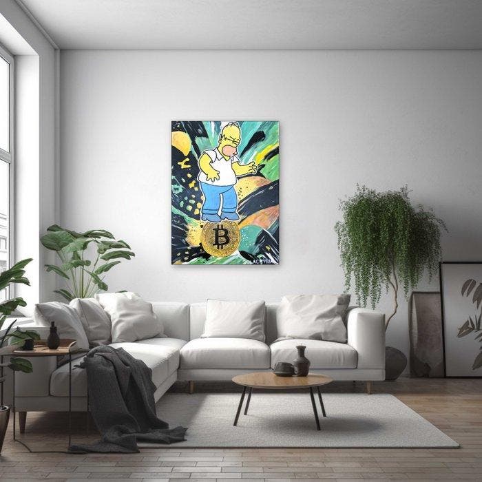 Lacrymal - (100% unique & handpainted) Bitcoin failed invest, Antiquités & Art, Art | Peinture | Moderne