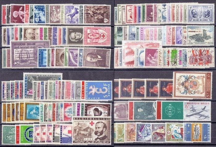 België 1953/1959 - 7 Bijna volledige jaargangen zonder blok, Timbres & Monnaies, Timbres | Europe | Belgique