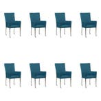 Set van 8 Leren eetkamerstoelen Deal met armleuning -, Ophalen of Verzenden, Nieuw, Leer, Eén