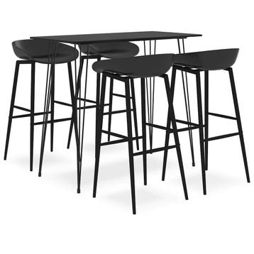vidaXL 5-delige Barset zwart, Verzenden, Nieuw