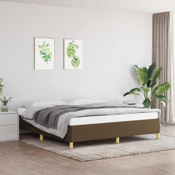 vidaXL Boxspring bed stof donkerbruin 160x200 cm, Verzenden