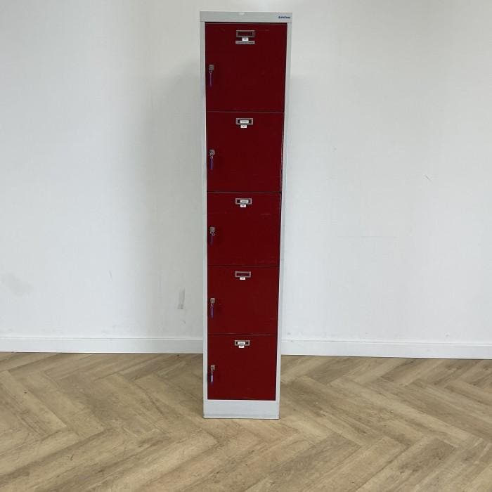 Overtoom lockerkast 5 deurs (hxbxd) 184,5x37x50 cm, Huis en Inrichting, Kasten | Overige, Gebruikt