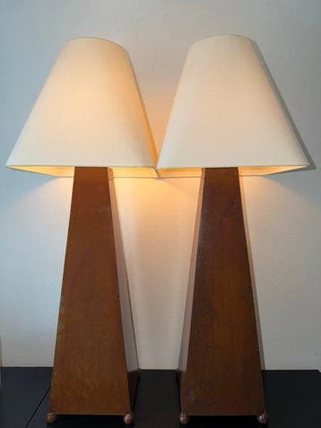 Van de Heg - Rust Patina 67cm ! - Tafellamp (2) - obelisk -