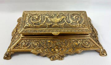 Doos - Messing - Art Nouveau postzegeldoos