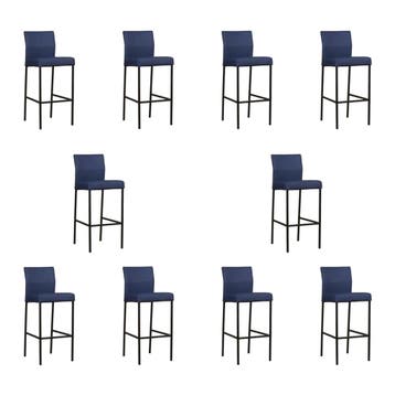Set van 10 Leren barkrukken Bright hoog - Toledo Kobalt, Ophalen of Verzenden