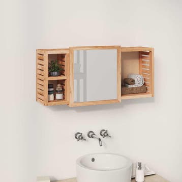 vidaXL Spiegelkast 80x17x34 cm massief walnotenhout, Huis en Inrichting, Verzenden, Nieuw