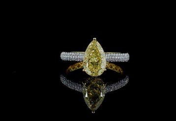 Ring - 14 karaat Geel goud - 2.90ct. tw. Geel Diamant (Fancy, Handtassen en Accessoires, Ringen, Nieuw