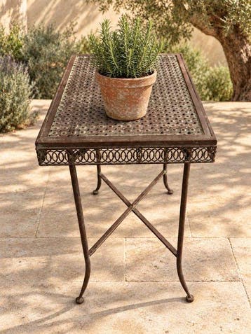 Bijzettafel voor buiten - Metaal - luxe tuinaccent